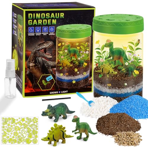 Dinosaurier Terrarium Set mit 3 Mini Dinos & Nachtlicht, Kreativ Pflanzen-Kit für Kinder ab 5-12 Jahre, Geburtstagsgeschenk Dinosaurier Terrarium Set mit 3 Mini Dinos & Nachtlicht, Kreativ Pflanzen-Kit für Kinder ab 5-12 Jahre, Geburtstagsgeschenk von janeunique