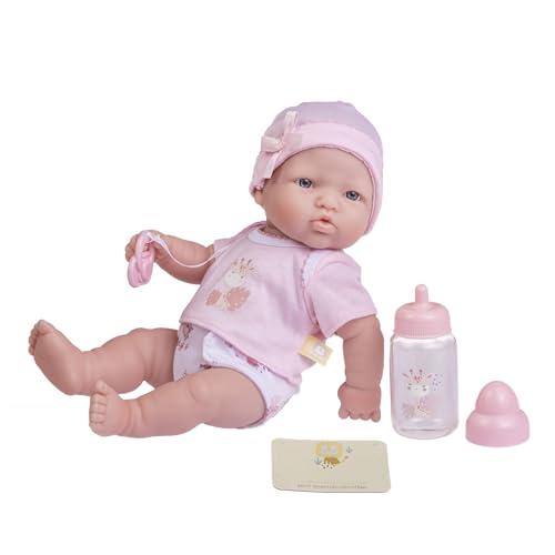 JC TOYS La Newborn Puppe für Neugeborene, 30 cm, aus weichem Vinyl, mit 6 Zubehörteilen, Rosa, ideal zum Spielen, entworfen in Spanien von Berenguer, ab 2 Jahren von jc toys