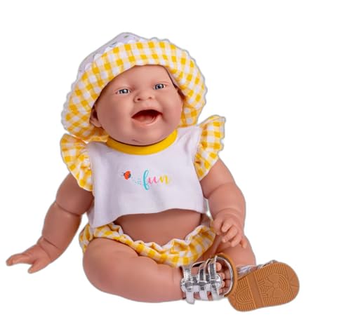 JC Toys - Lola Lemon Twist Puppe, 36 cm, weiches Vinyl, lächelndes Gesicht, sitzende Puppe, Kleidung mit Vichy und Sandalen, Mädchen, 2 Jahre JC Toys - Lola Lemon Twist Puppe, 36 cm, weiches Vinyl, lächelndes Gesicht, sitzende Puppe, Kleidung mit Vichy und Sandalen, Mädchen, 2 Jahre von JC Toys