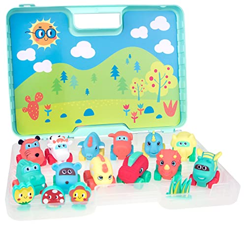 JC Toys- Mi Primer Estuche Con Coches de Animales Lots to Play Toys, Incluye 12 Coches y 4 Accesorios, Ideal para Jugar, fomenta la imaginación y Creatividad, Multicolor, Unisex, +18 Meses von jc toys