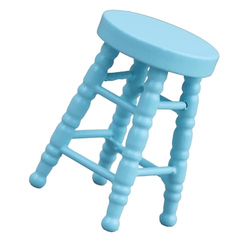 jdstty Realistischer Holzhocker Zakka Realistisch Vorgetäuscht Spiel Für Rollenausstellungen Runde Top Stool Model Vintage Stuhl 1:12 Puppenhaus von jdstty