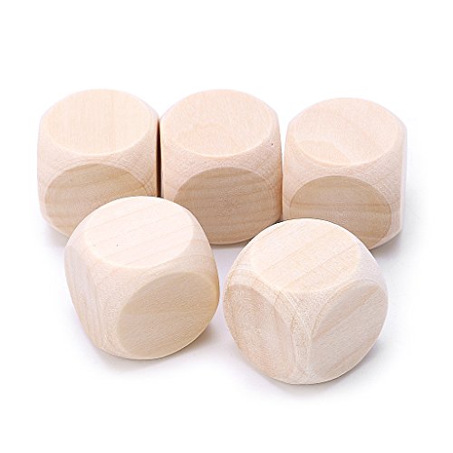 jdstty 5 Stücke Kleine Leere Plain Holz Würfel Stapelblöcke Puzzle Spiel Würfel Spielzeug Natürliche Unvollendete Kunsthandwerk Block von jdstty