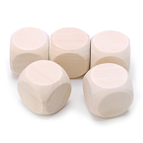 jdstty 5 Stücke Kleine Leere Plain Holz Würfel Stapelblöcke Puzzle Spiel Würfel Spielzeug Natürliche Unvollendete Kunsthandwerk Block von jdstty