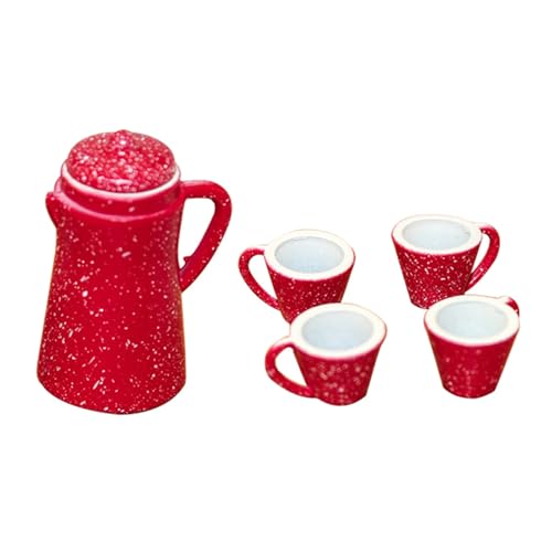 jdstty 5pcs Miniaturkessel Und Cup Set Für 1/12 Puppenhäuserzubehör Und Kreative Puppenhäuser Landsakking Dekoration von jdstty