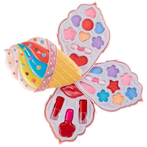 jdstty Echtes Make Up Set Für Mädchen Prinzessin Spiel Make Up Set Kinderspielzeug Sicherer Lidschatten Für Mädchen Rollenspiel Geburtstagsgeschenk Für Kinder von jdstty