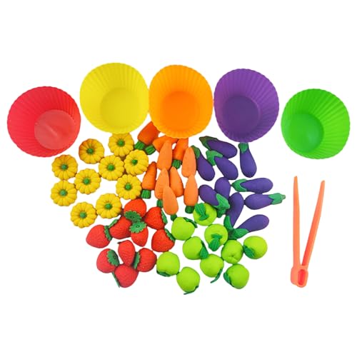 jdstty Frühes Lernspielzeug Set Zum Greifen Von Obst Und Gemüse Für Kinder. Lernspiel Fördert Fähigkeiten Und Kognitive Fähigkeiten von jdstty