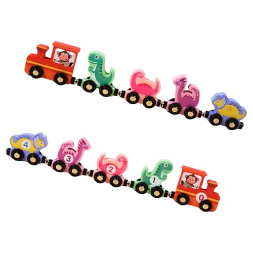 jdstty Holzdinosaurier Zug Set Train Toy Für Kinder Fantasie Und Feinmotorik Schulung Kinder Lernen Spielzeug Lernen von jdstty