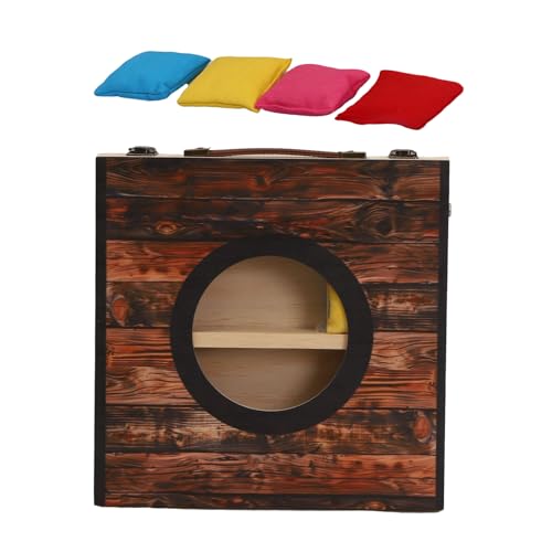 jdstty Wood Cornholes Board Set Faltbar Und Tragbares Wurfspiel Mit 4 Bohnensäcke Für Freunden Die Eltern Kinder Versammeln. von jdstty