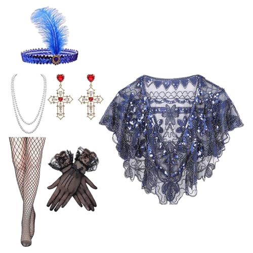 jebyltd 20s Flapper Kostüm Set Für Frauen Mit Paillettenschal Und Perlen Halskettenzubehör Für Themenpartys Frauenkostüm Set jebyltd 20s Flapper Kostüm Set Für Frauen Mit Paillettenschal Und Perlen Halskettenzubehör Für Themenpartys Frauenkostüm Set von jebyltd