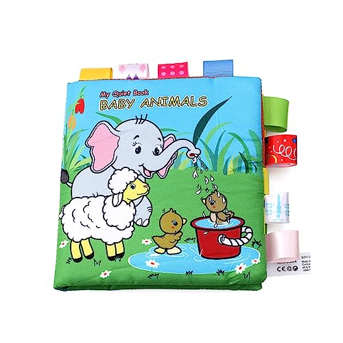 jebyltd Kinder Crinkle Cute Animals Series Weiche Stoff Aktivitätsbücher Waschbare Pädagogische Stoff Quietschbücher Für Kleinkinder Baby Lernbücher von jebyltd