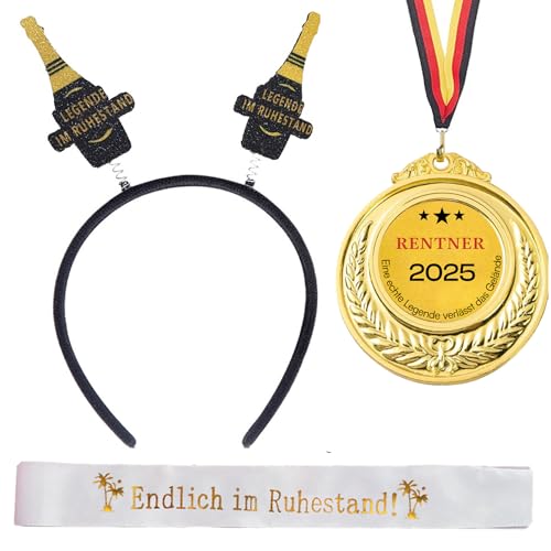 3Pcs Rentner Geschenk Mann Rentner Schärpe Haarreif Medaille Renteneintritt Ruhestand Geschenk Mann Rente Ruhestand Deko 2025 Ruhestandsgeschenk zum Ruhestand für Mann Abschiedsgeschenk Kollegen 3Pcs Rentner Geschenk Mann Rentner Schärpe Haarreif Medaille Renteneintritt Ruhestand Geschenk Mann Rente Ruhestand Deko 2025 Ruhestandsgeschenk zum Ruhestand für Mann Abschiedsgeschenk Kollegen von jenich