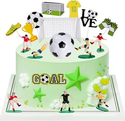 18pcs Fussball Kuchendecker Fußball Tortenaufleger Torte Geburtstag Torte Dekoration für Männer Junge Fußball Sport Thema Geburtstag Party von jerbro