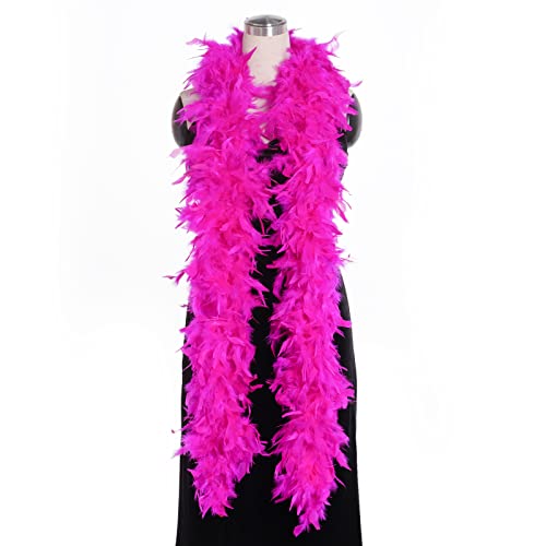 Federboa Feder Boa Kostüm-Accessoire für 20er Jahre 1920s Gatsby Karneval Halloween Fasching Kostümzubehör Theater Kostüm (2m/6.6ft, neonrosa) von jerbro