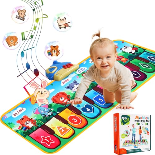 Baby Spielzeug ab 1 Jahr Musikmatte mit 10 Tieren Kinderspielzeug ab 1 2 Jahre Montessori Spielzeug Tanzmatte Keyboard Kinder Geschenke ab 1 2 3 Jahre Mädchen Junge Geburtstag Weihnachten Klaviermatte von jerryvon