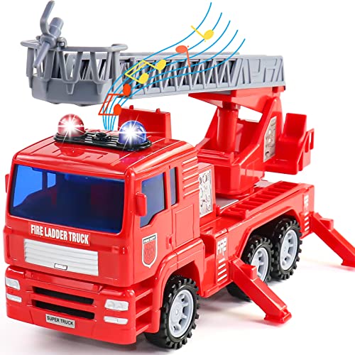 Feuerwehrauto Feuerwehr Kinder Spielzeug Ab 2 3 4 Jahre Junge - Feuerwehr Spielzeugautos Mit Wasserspritze & Licht Und Sound Fahrzeuge Auto Spielzeug Für Feuerwehr Geschenke 2 3 4 5 6 Jahre Junge von jerryvon