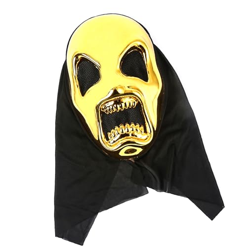 jiingekk Halloween-Vollkopf-Totenkopf-Kostüm für Damen, Herren, Cosplay, Party, Halloween, Totenkopf, gruseliger Totenkopf, Gesichts-Kopfbedeckung von jiingekk