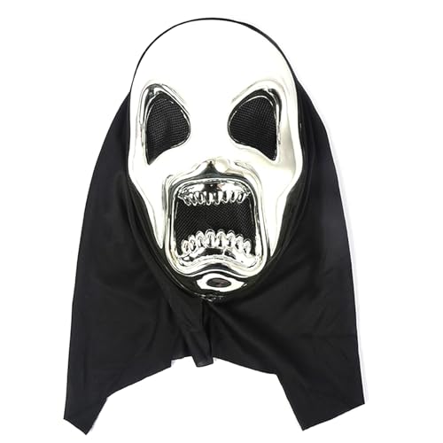 jiingekk Halloween-Vollkopf-Totenkopf-Kostüm für Damen, Herren, Cosplay, Party, Halloween, Totenkopf, gruseliger Totenkopf, Gesichts-Kopfbedeckung von jiingekk