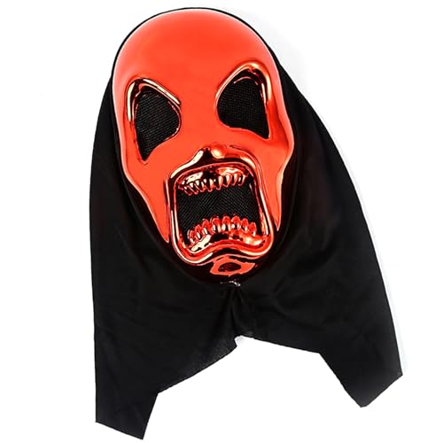 jiingekk Halloween-Vollkopf-Totenkopf-Kostüm für Damen, Herren, Cosplay, Party, Halloween, Totenkopf, gruseliger Totenkopf, Gesichts-Kopfbedeckung von jiingekk