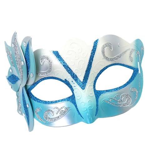 jiingekk Maskerade Halloween-Kostüm, Venezianer, Blume, halbes Gesicht, Karneval, bemalt, Party für Damen von jiingekk