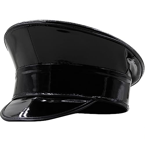 jiingekk Schimmernde Kapitänsmütze für Erwachsene, Lackleder, für Junggesellinnenabschied, Musikfestival, Karneval jiingekk Schimmernde Kapitänsmütze für Erwachsene, Lackleder, für Junggesellinnenabschied, Musikfestival, Karneval von jiingekk