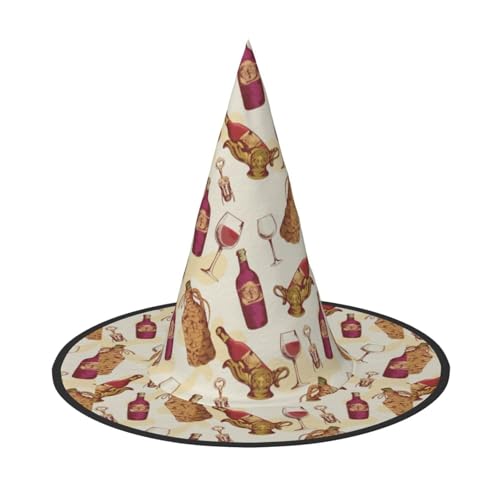 Halloween-Hut mit Rotwein-Druck, 3er-Set, geeignet für Familien-Mottopartys, Hofdekoration, Karnevalspartys Halloween-Hut mit Rotwein-Druck, 3er-Set, geeignet für Familien-Mottopartys, Hofdekoration, Karnevalspartys von jingong