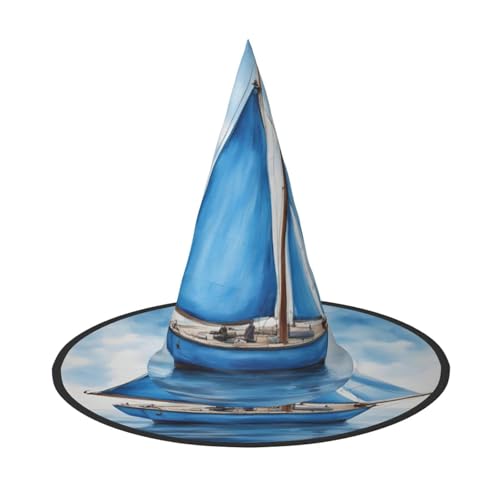 jingong Blauer Halloween-Hut mit Segelboot-Druck, 2er-Set, geeignet für Familien-Mottopartys, Hofdekoration, Karnevalspartys jingong Blauer Halloween-Hut mit Segelboot-Druck, 2er-Set, geeignet für Familien-Mottopartys, Hofdekoration, Karnevalspartys von jingong