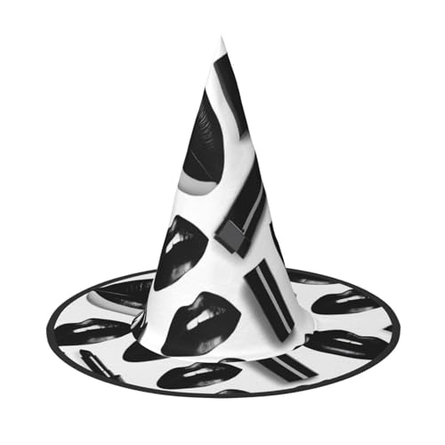 jingong Coole schwarze Lippenstift-Lippen-Druck, Halloween-Hut, 2er-Set, passend für Familien-Mottopartys, Hofdekoration, Karnevalspartys jingong Coole schwarze Lippenstift-Lippen-Druck, Halloween-Hut, 2er-Set, passend für Familien-Mottopartys, Hofdekoration, Karnevalspartys von jingong