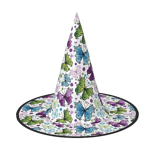 jingong Frühlingshut mit buntem Schmetterlings-Druck, 3er-Set, geeignet für Familien-Mottopartys, Hofdekoration, Karnevalspartys jingong Frühlingshut mit buntem Schmetterlings-Druck, 3er-Set, geeignet für Familien-Mottopartys, Hofdekoration, Karnevalspartys von jingong