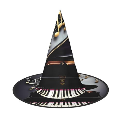 jingong Halloween-Hut mit Musiknoten, Klavierdruck, 2er-Set, geeignet für Familien-Mottopartys, Hofdekoration, Karnevalspartys jingong Halloween-Hut mit Musiknoten, Klavierdruck, 2er-Set, geeignet für Familien-Mottopartys, Hofdekoration, Karnevalspartys von jingong