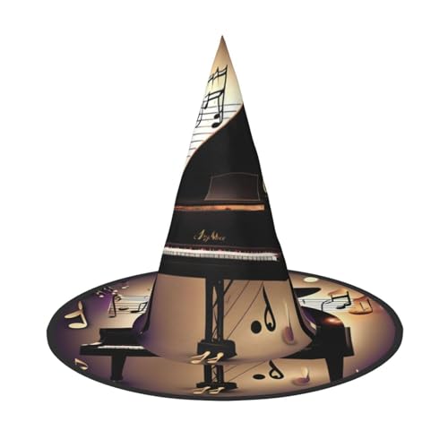 jingong Halloween-Hut mit Musiknoten-Klavierdruck, 2er-Set, geeignet für Familien-Mottopartys, Hofdekoration, Karnevalspartys jingong Halloween-Hut mit Musiknoten-Klavierdruck, 2er-Set, geeignet für Familien-Mottopartys, Hofdekoration, Karnevalspartys von jingong