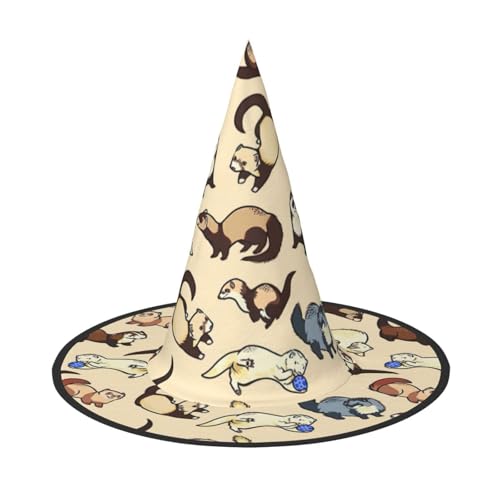 jingong Halloween-Hut mit haarigem Frettchen-Aufdruck, 2er-Set, geeignet für Familien-Mottopartys, Hofdekoration, Karnevalspartys jingong Halloween-Hut mit haarigem Frettchen-Aufdruck, 2er-Set, geeignet für Familien-Mottopartys, Hofdekoration, Karnevalspartys von jingong