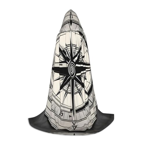 jingong Law of the Compass Navigation 1 Print Stylish Hooded Cape Cloak - Oversized Hat Cape for Women and Men, Fit Carnival Cosplay von jingong