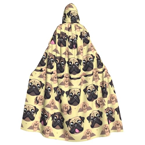 jingong Many Cute Pug Hooded Cloak Party Decoration Cape for Carnival Cosplay Costumes Maskerade and Theme Parties von jingong