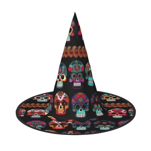 jingong Mexikanischer Totenkopf-Druck, Halloween-Hut, 3er-Set, passend für Familien-Mottopartys, Hofdekoration, Karnevalspartys jingong Mexikanischer Totenkopf-Druck, Halloween-Hut, 3er-Set, passend für Familien-Mottopartys, Hofdekoration, Karnevalspartys von jingong
