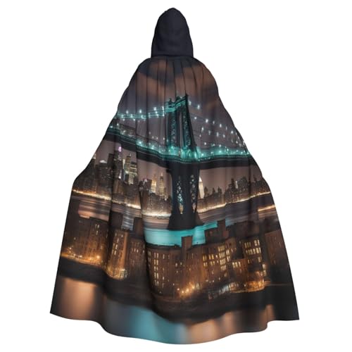 jingong New York Manhattan Bridge Night Hooded Cloak Party Decoration Cape for Carnival Cosplay Costumes Maskerade and Theme Parties von jingong