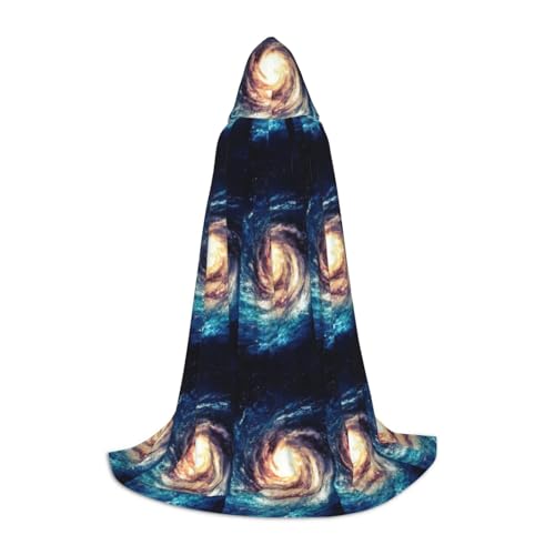 jingong Universe Milky Way Galaxy Print Full Length Hooded Cloak Oversized Hat Cloak Tunic Hoodies Robe Cosplay Capes von jingong