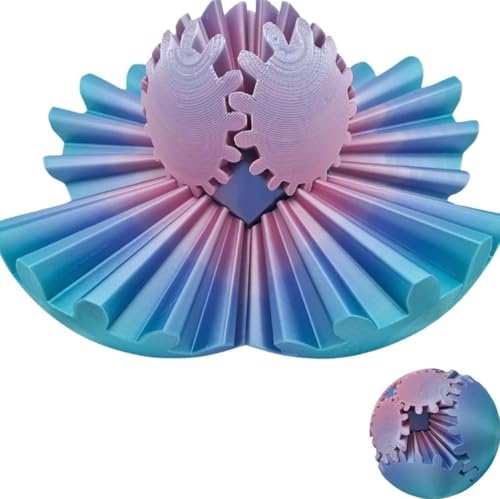 2 Stück Gear Ball – 3D-gedruckter Gear Ball Spin Ball oder Würfel-Zappelspielzeug, GearSphere-Schreibtischspielzeug, Gear Ball-Zappelspielzeug, Gear-Spielzeug zum Entspannen bei Stress und Angst(6) von jinzha