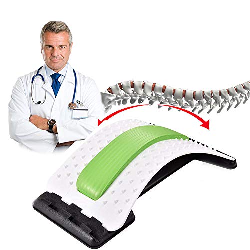 jiuzcare Rückenstrecker Rückendehner Back Stretcher Back Cracker Rücken Knacker für Jedes Alter Geeignet Spine Board für Lendenwirbelstütze und Lindern Wirbelsäulenschmerzen, Grün & Weiß von jiuzcare