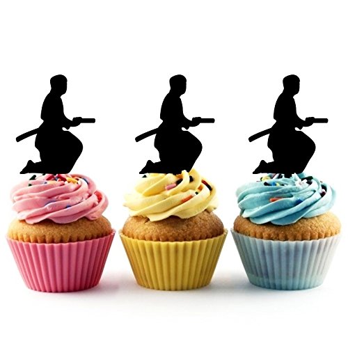 Innovedesire Samurai Kuchenaufsätze Hochzeit Geburtsta Acryl Dekor Cupcake Kuchen Topper Stand für Kuchen Party Dekoration 10 Stück von jjphonecase