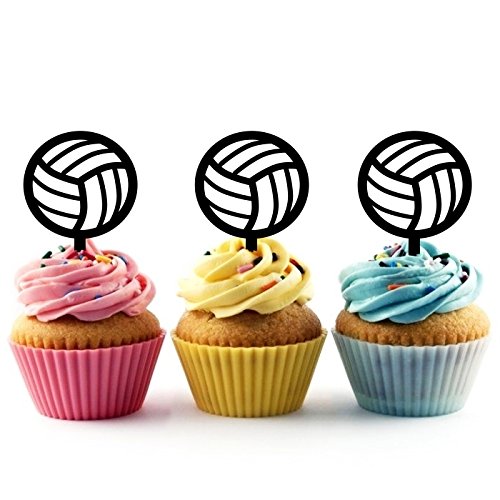 Innovedesire Volleyball Kuchenaufsätze Hochzeit Geburtsta Acryl Dekor Cupcake Kuchen Topper Stand für Kuchen Party Dekoration 10 Stück von jjphonecase