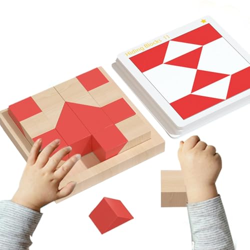 jlceh Blockpuzzles für Kinder, Musterblöcke - Vorschullern-Erleuchtungspuzzle - Lernbausteine, Aufklärungspuzzle, Tangram-Puzzle für Kinder ab 3 Jahren von jlceh