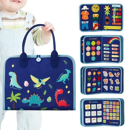 jlceh Busy Book,Filzbretter,Lerntafel für Kinder aus Filz | Reisespielzeug für Kinder, und Mädchen, zum Üben des Anziehens, sensorisches Spielzeug für Auto- oder Flugzeugreisen von jlceh