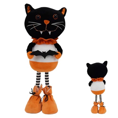 jlceh Gruselige Puppe,Halloween Stofftier Geist,Puppenornamente Gruseliger Geist Schwarze Katze Zombie Halloween-Dekorationen - Gefüllte Puppe, Halloween-Ornamente, weiche dekorative Raumdekoration von jlceh