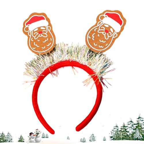 jlceh Weihnachtshaarreifen,Weihnachtskopfschmuck - Weihnachtsmann-Stirnband mit Pailletten für Party,Weihnachtskostüm-Kopfbedeckung für Weihnachtsfeier, Familientreffen, Firmenveranstaltung von jlceh