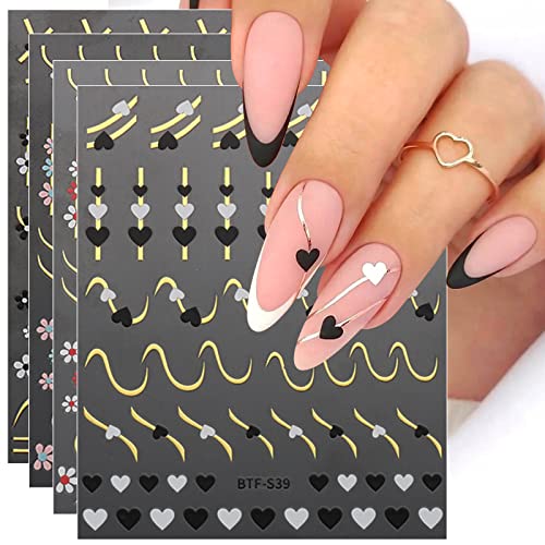 JMEOWIO Nagelsticker Herz Linien Blumen 9 Blatt Nail Art Sticker Selbstklebend Nagelaufkleber Bunte Dekoration Nageldesign Zubehör JMEOWIO Nagelsticker Herz Linien Blumen 9 Blatt Nail Art Sticker Selbstklebend Nagelaufkleber Bunte Dekoration Nageldesign Zubehör von jmeowio