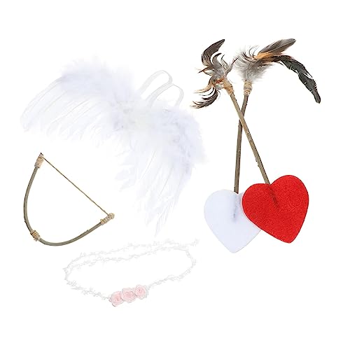 jojofuny 1 Satz Engelsflügel Valentinstag kostüme kit Feenflügel alastor -Amor-Outfits Bilder Kinderkleider kinderkleidung Neugeborene Foto-Outfits -Engel-Foto-Outfits hölzern von jojofuny