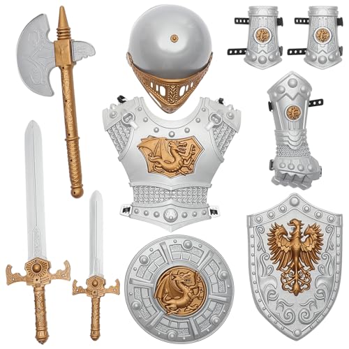 jojofuny 1 Set Ritteranzug Für Jungen Römisches Kostüm Kinderanzüge Für Jungen Ritter-Cosplay-Kostüm Reiterkleidung Ritterrüstung Ritterkostüm Für Jungen Cosplay Partykostüm von jojofuny