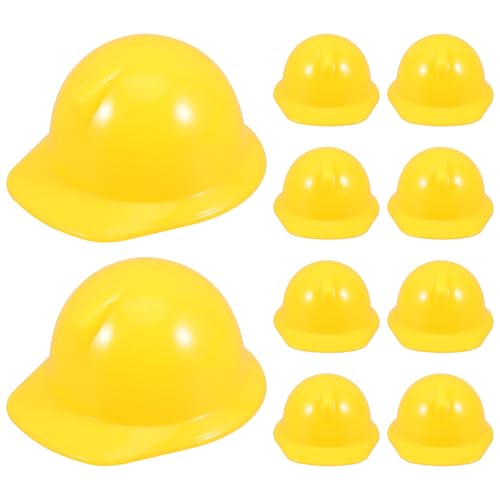 jojofuny 10 Stück Mini Mauhelm Miniatur bauhut Bauhelm Puppen Hut Kinder Spielzeug Helm Schutzhelm Weinflasche Abdeckung Stopper Flaschen Mützen Jungen Baustellenhelm Flaschendeko von jojofuny