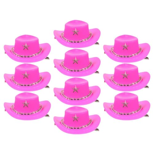 jojofuny 10st Western-haarklammer Cowgirl-Hut-haarnadeln Zylinderhut Aus Weinflasche Dekorative Haarnadeln Cupcake-Topper-mütze Haarspange Mit Cowboyhut Vögel Cowboyhut Mini Geschenk Damen von jojofuny