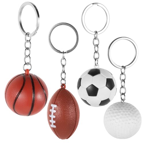 jojofuny 4 Stück Mini-Sportball Mit Schlüsselanhänger Sport-Partygeschenke Sport-Themen-Schlüsselanhänger Dekorativer Schlüsselanhänger Für Taschenschlüssel Souvenir von jojofuny